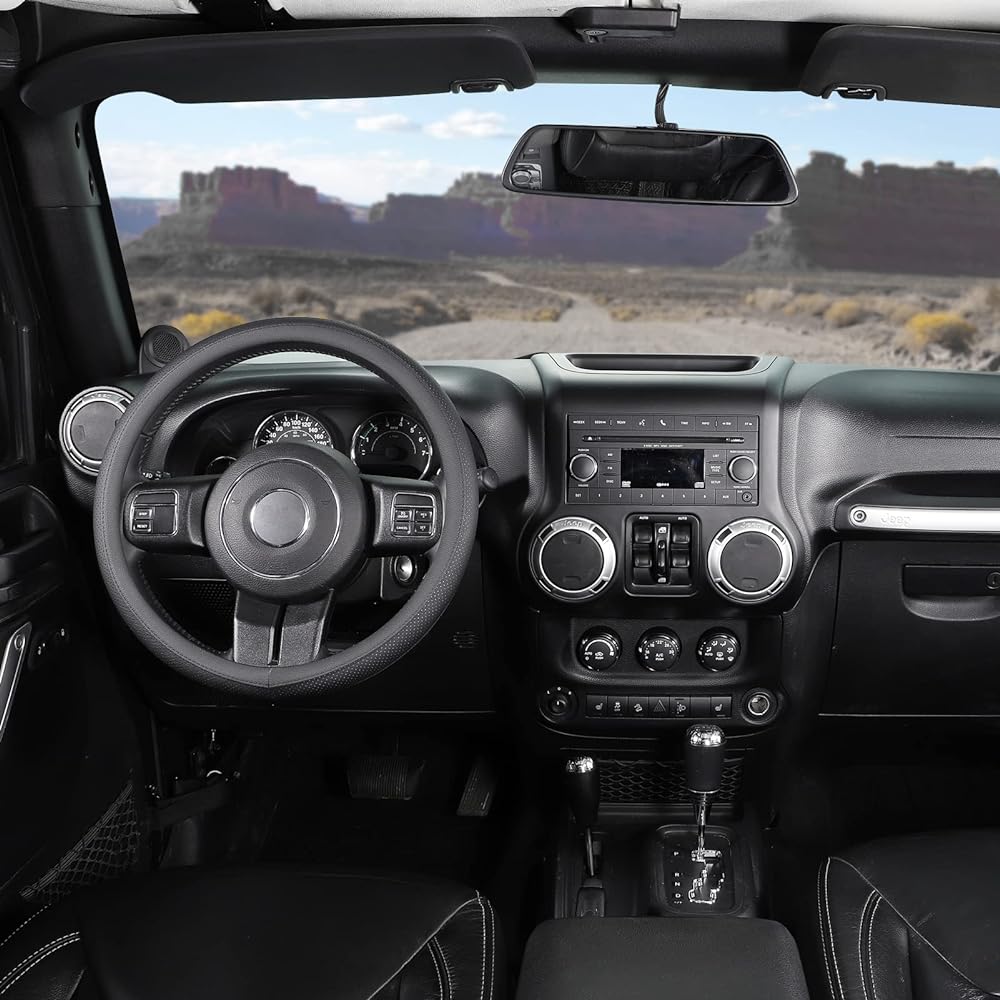 SEG Direct Steering Wheel Cover Car Steering Wheel Cover Microfiber Leather Large Size for Outer Diameter 39.5-41cm Black