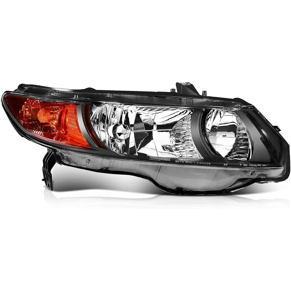 ROADFAR 2 door 2006 2007 2008 2009 2010 2011 Headlight Assembly + Park/Signal Head Lamp Black Chrome Housing (Ride seat and passenger side side)