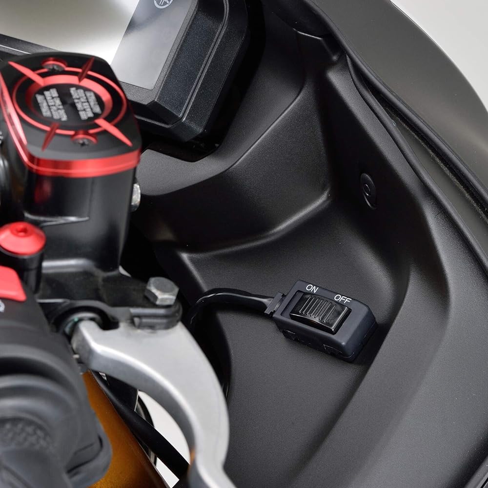 Daytona Motorcycle Switch Double-Sided Tape Paste 100W Compatible Harness Length 800mm Flat Face Type Black 71779