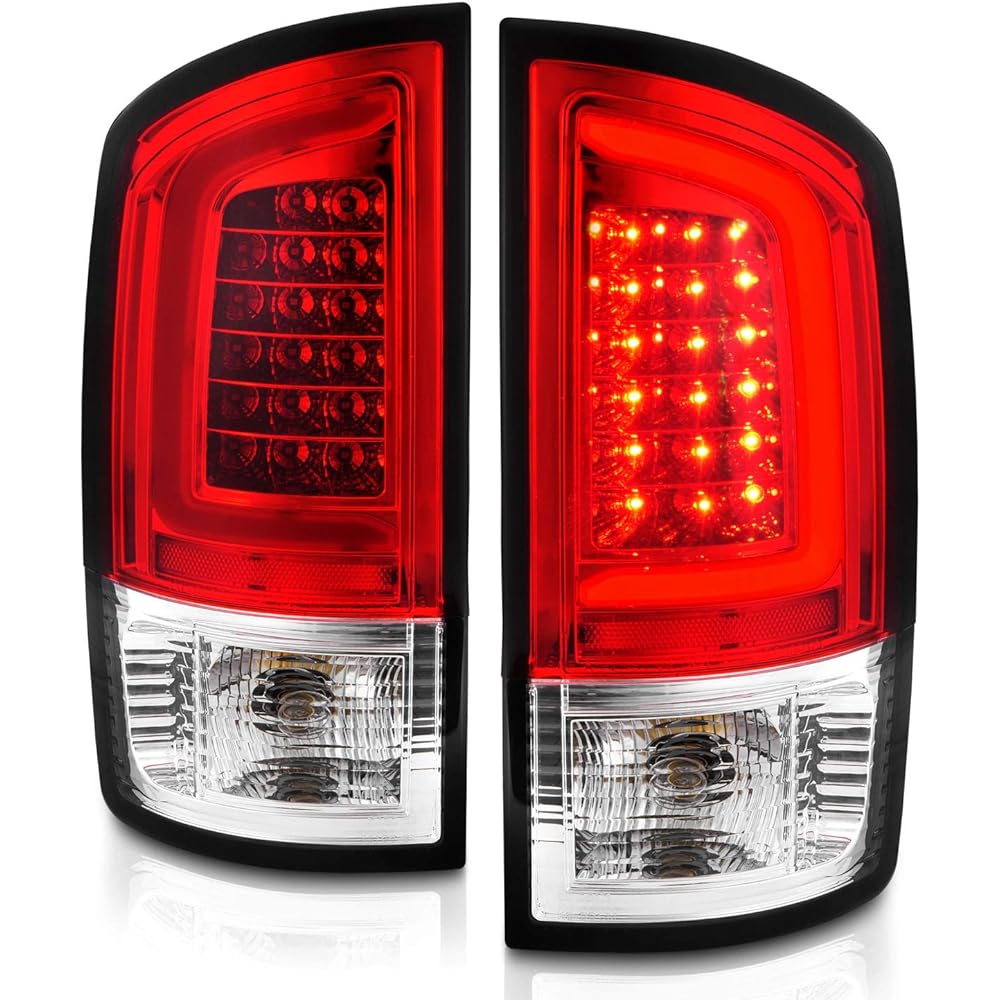 Amerilite 2002-2006 DODGE RAM 1500 2003-06 RAM 2500 3500 Pickup Clear Red C type LED Tube replacement Tail Light Brake Land Pair-Driver and passenger seat side