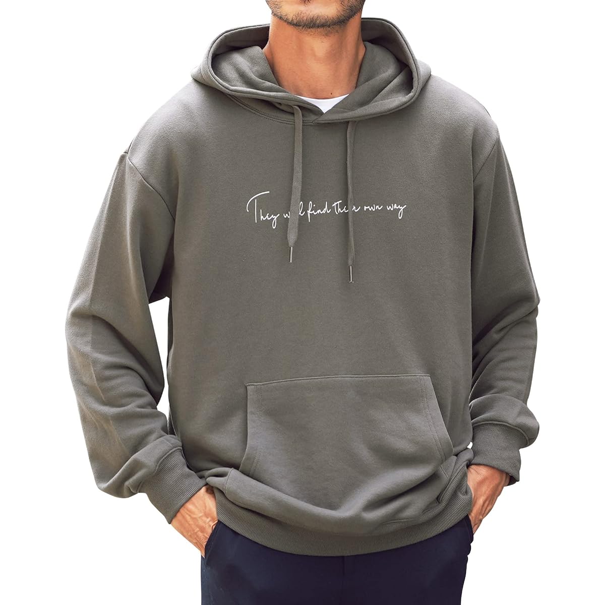 [JIGGYS SHOP] Ziggy's Shop Fleece Print Hoodie | Men's Tops Pullover Sweatshirt Hood Loose Oversize Big Silhouette Autumn Clothes Winter Clothes Spring Clothes Logo Long Sleeve Back Print