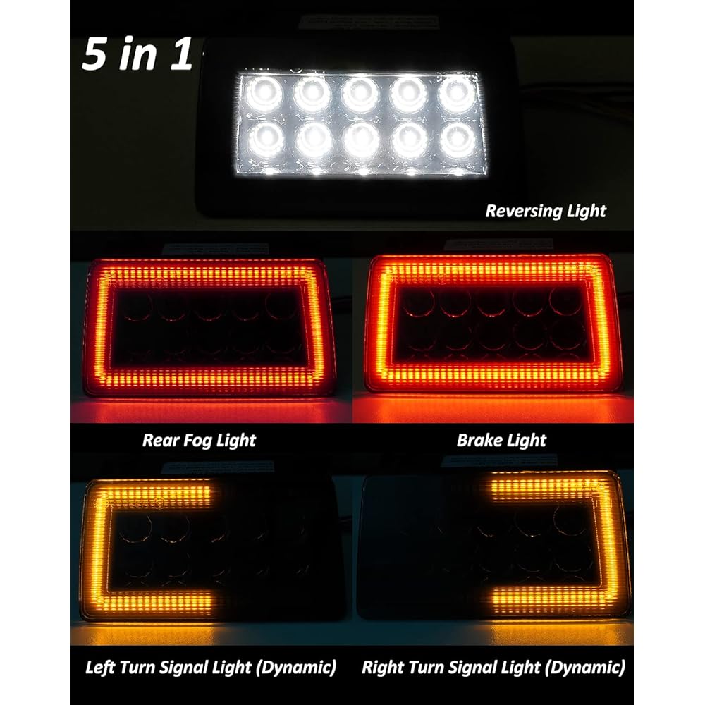 BestView 5 in 1 LED Rear Fog Light Assembler Kit 2011-2021 Subaru WRX STI Impreza XV Compatible Tail Brake Backup Reverser Winker Function (Smoke Lens)