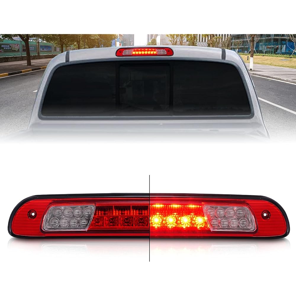AMERILITE Red/Clear LED High Mount Stop Cargo 3rd Brake Light For Toyota Tandra