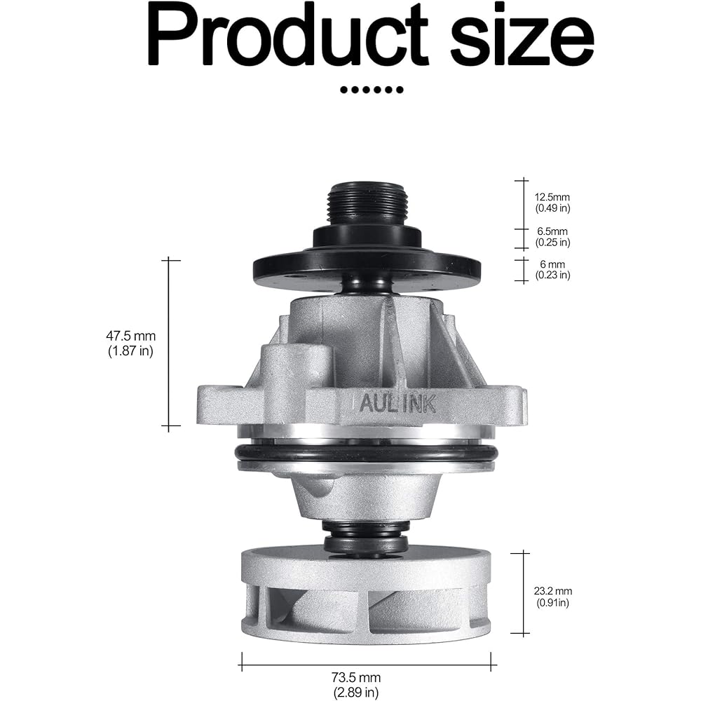 AULINK AW9261 Water pump 252-284 Kit with gasket BMW 320i 323i 325CI 325IS 325IS 328CI 328i 328i 328i 328i 330XI 528i 530I 530i 530i M3 X3 X5 Z5 Z. 3 Z4, 2.0L 2.5L 3.0L L6 engine