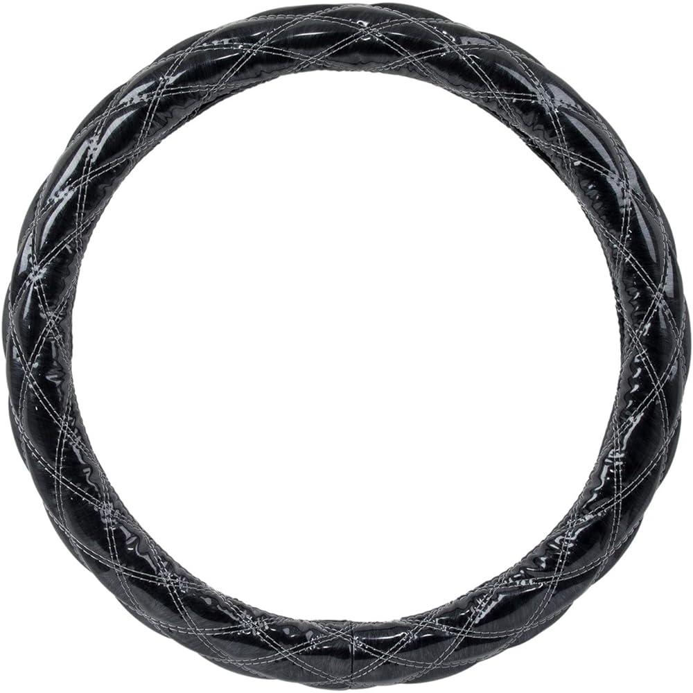 Miyabi HC-ORSBK Extra Thick Steering Wheel Cover, Gulzing Star (Orion), S Size, Black/Silver