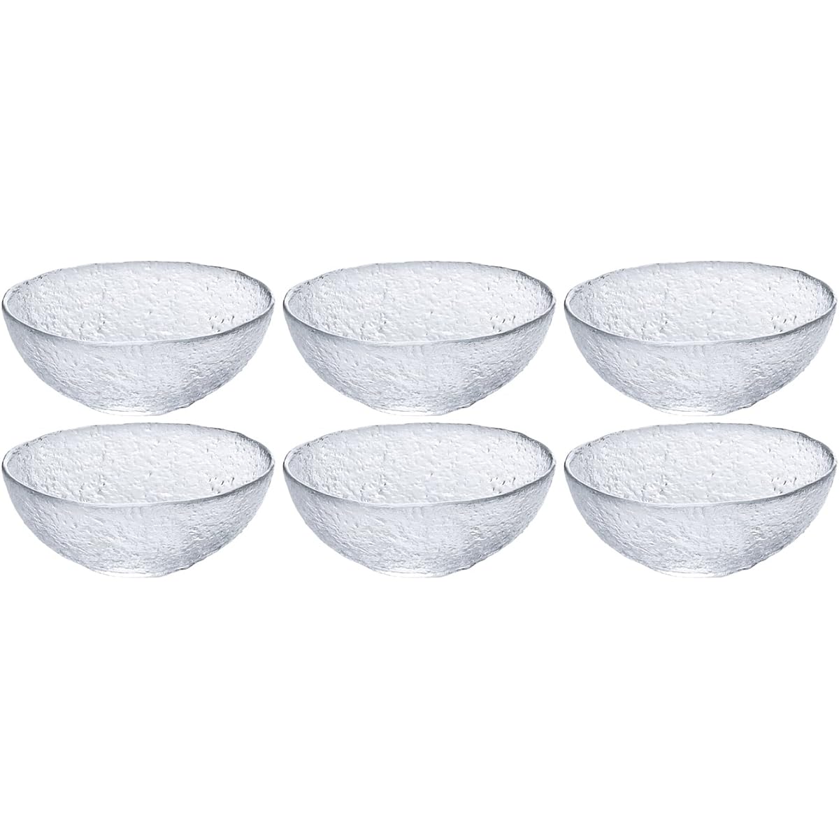 Adelia Small Bowl, Clear, Max. 11.9 x Height 5cm, Tsugaru Vidro, First Snow, Small Bowl, Clear, Set of 6, Made in Japan F-77660