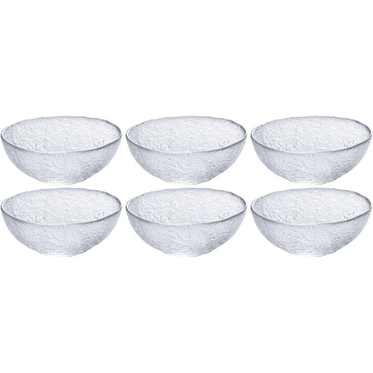 Adelia Small Bowl, Clear, Max. 11.9 x Height 5cm, Tsugaru Vidro, First Snow, Small Bowl, Clear, Set of 6, Made in Japan F-77660