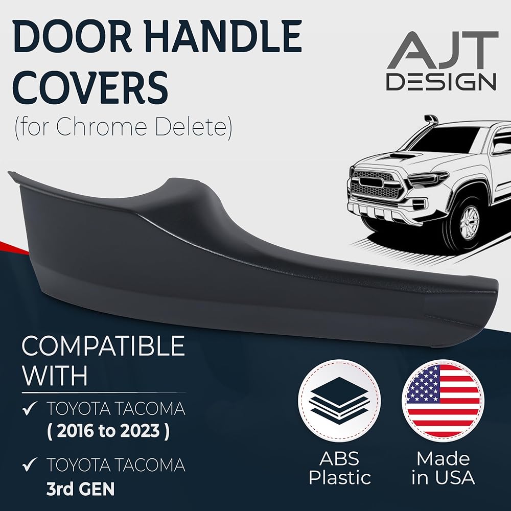 AJT DESIGN car door handle cover Toyota takoma (2016-2023) Chrome deletion door handle cover ABS plastic front & back interior card A handle cover snap-on black US