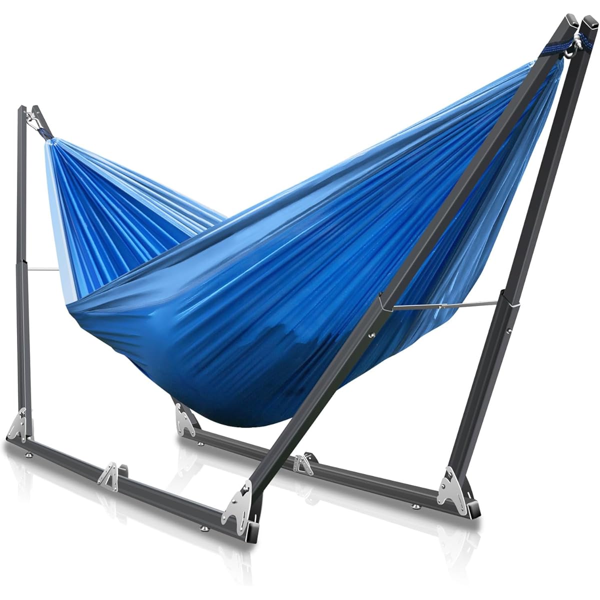 Robbens Naomi Hammock Freestanding Stand Lightweight Outdoor Camping Indoor Use Foldable Storage Bag Included (Light Blue)