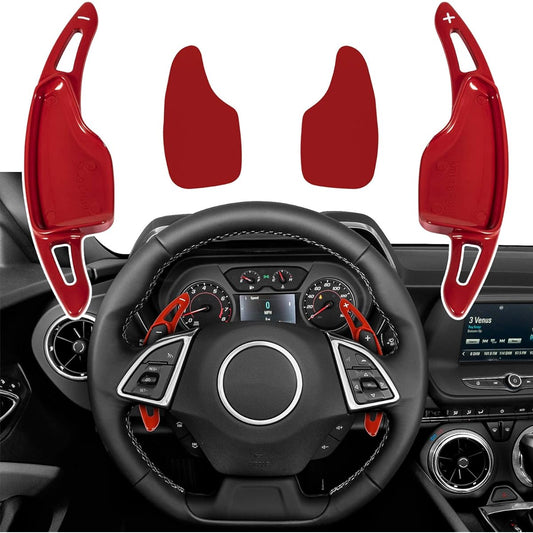 Red Aluminum Steering Paddle Shifter Extension Cover Trim Interior Accessory Accessory Cumaro 2016-2021, 2014-2019 Chevrolet Corvette C7