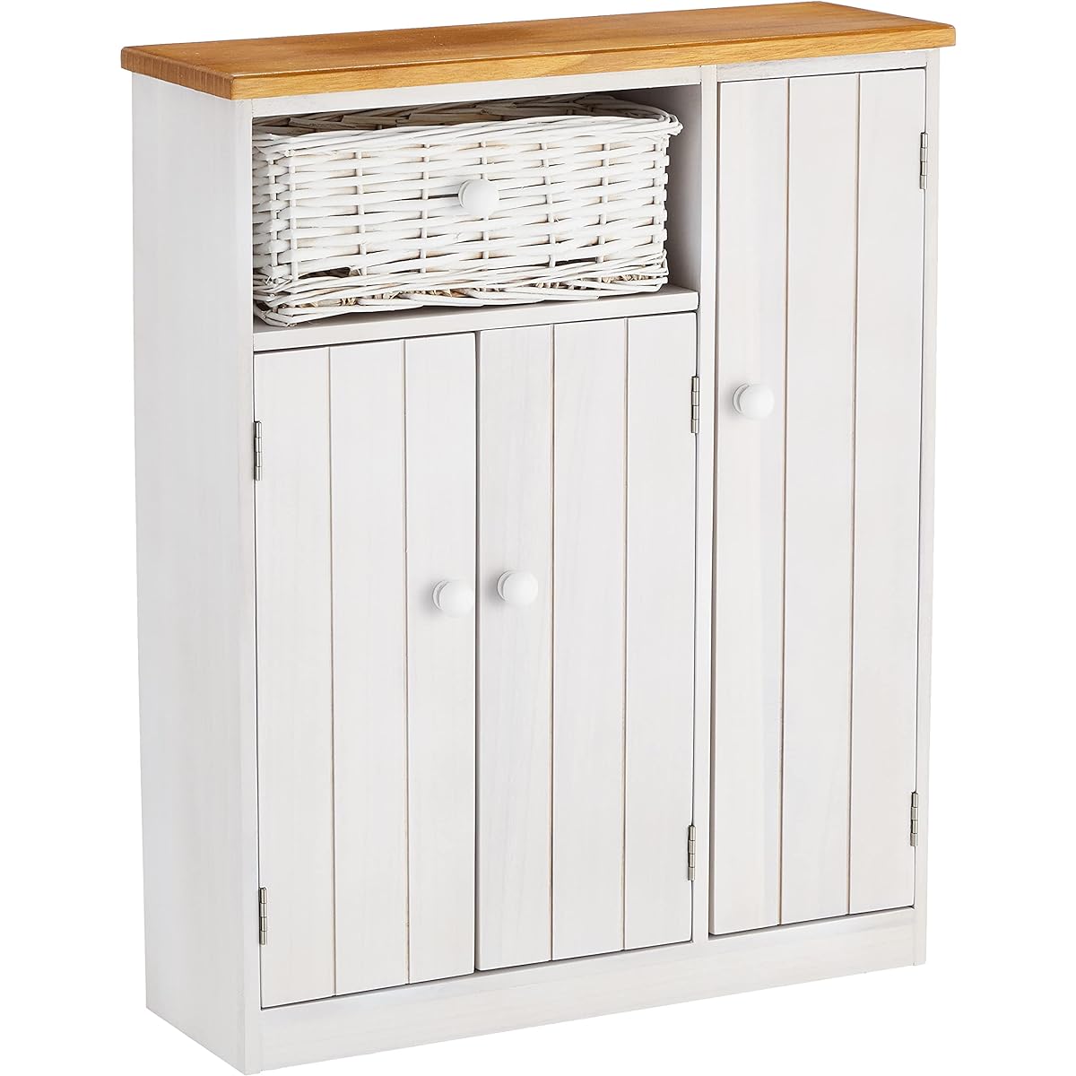 Hagihara Toilet Rack Toilet Storage Shelf [Completed Product] Middle Swinging Door with Basket White MTR-6459 Wide