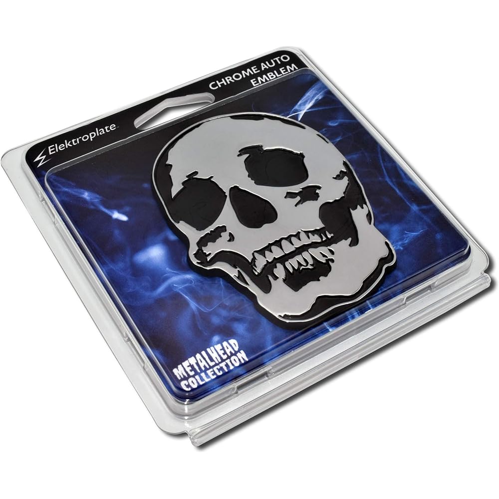 Metalhead Skull Metal Auto Emblem