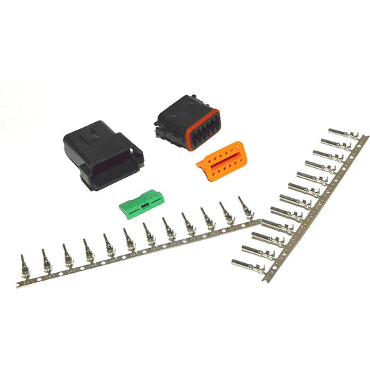 DEUTSCH 12 Pin Black 14-16AWG Connector Kit Scrupination Style Contact