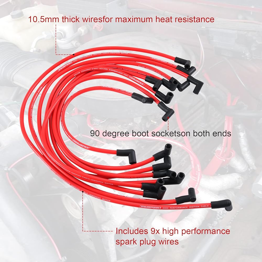 JDMSPEED 10.5mm High Performance Spark Plug Wire Set HEI SBC BBC 350 383 454 Electronic