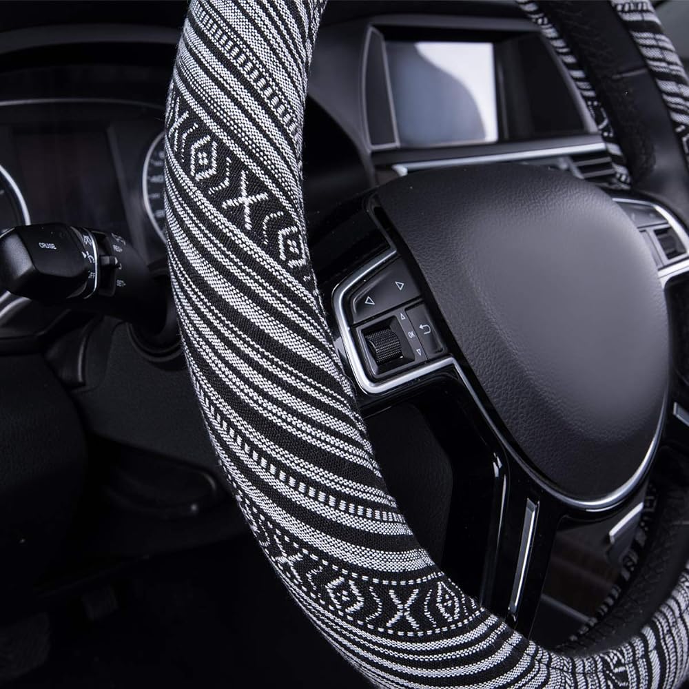 CAR PASS Steering cover handle cover Cute universal fit SUV, sedan, car, truck suitable black ZT-0182-1jp
