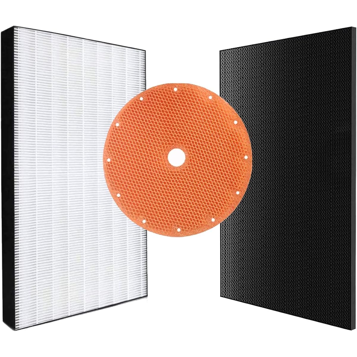 J&Q Dust Collection HEPA Filter KAFP085A4 (1 piece) + Deodorizing Filter 2420446 (1 piece) + Humidifying Filter KNME043B4 (1 piece) Air Purifier Replacement Filter Set Total of 3 Pieces Compatible Product