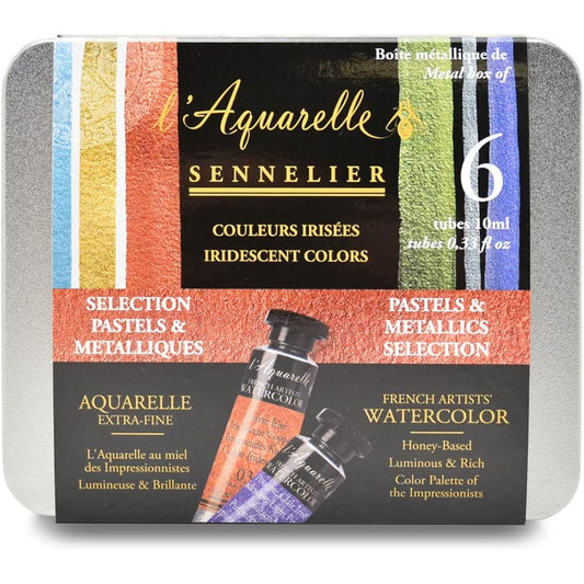 Sennelier Iridescent Pastel & Metallic Selection 6 Color Set