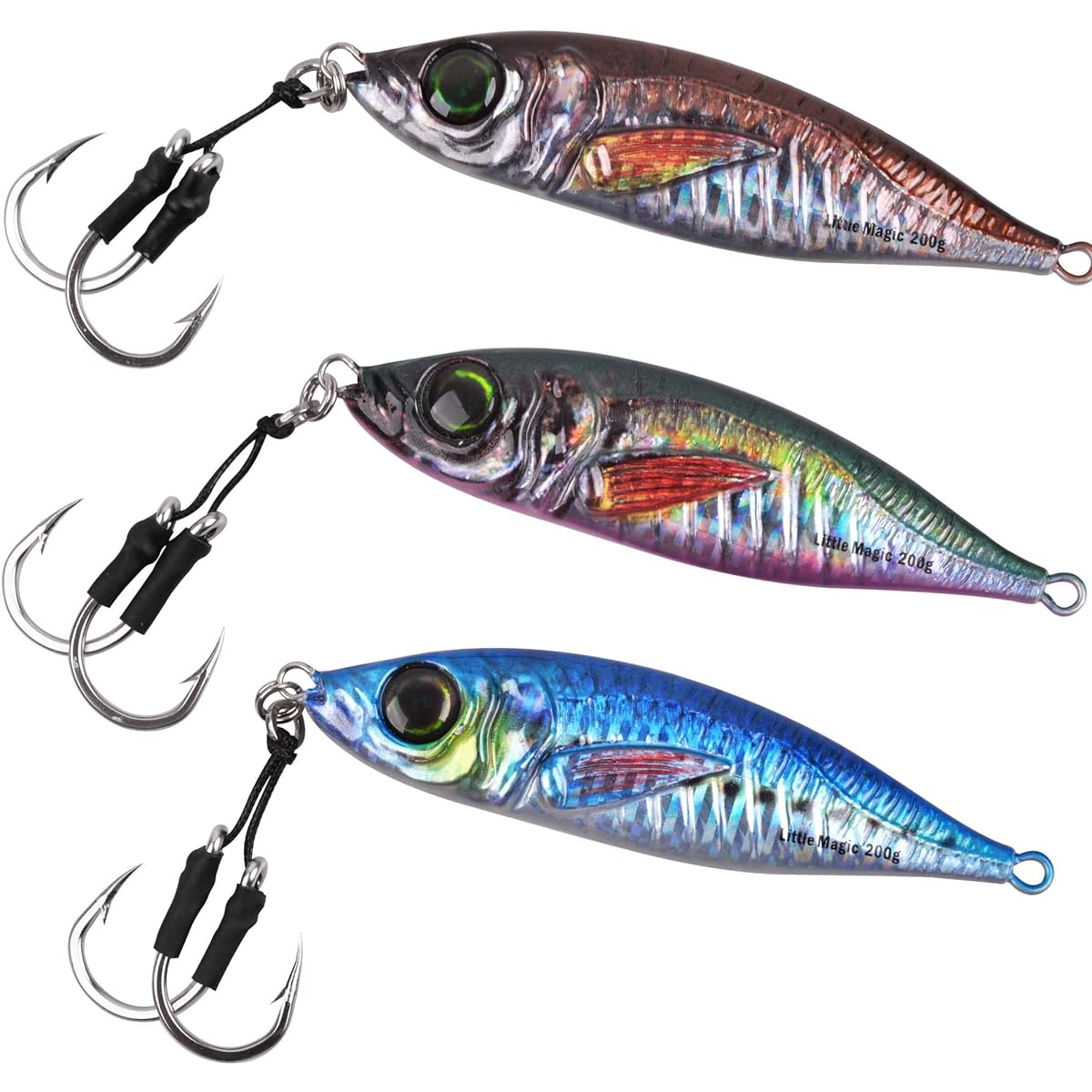 Metal Jig Set 80g 120g Lure Shore Jigging Offshore Jigging Slow Jigging Sea Fishing Boat Fishing Lure Red Sea Bream Root Fish Blue Fish Multi 3 Color Set