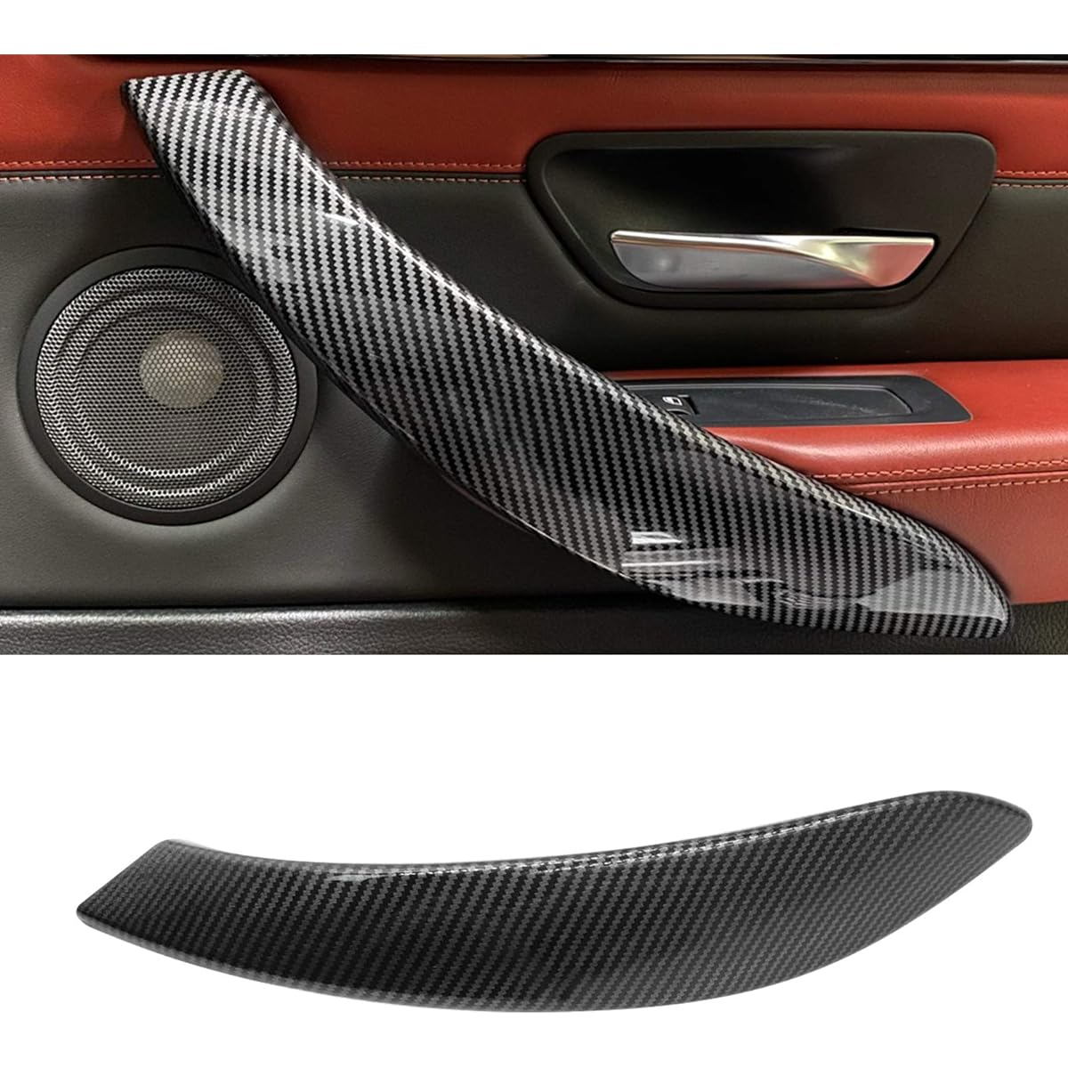 Jaronx ABS Carbon Fiber Pattern Door Handle Outer Cover BMW 3/4 Series Supports Right Supporting seat Inner seat Inner door handle cover 3 feet F30/F31 2012-2018 4 feet F32/F33 2014-2017 (right)