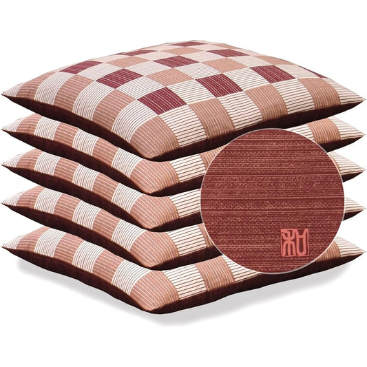 Zabuton cover set of 5 59 63 Happan size 59 x 63cm Set of 5 Made in Japan 100% cotton Reversible type Japanese checkered red