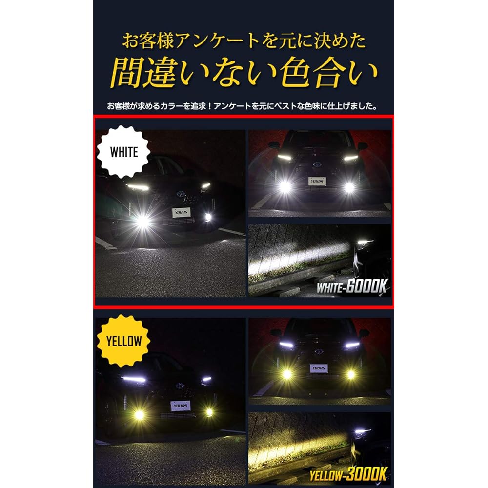 YOURS. Fog lamp unit + LED set for Yaris Cross [White 6000K] Can be retrofitted 2400LM y212-030 [5] S