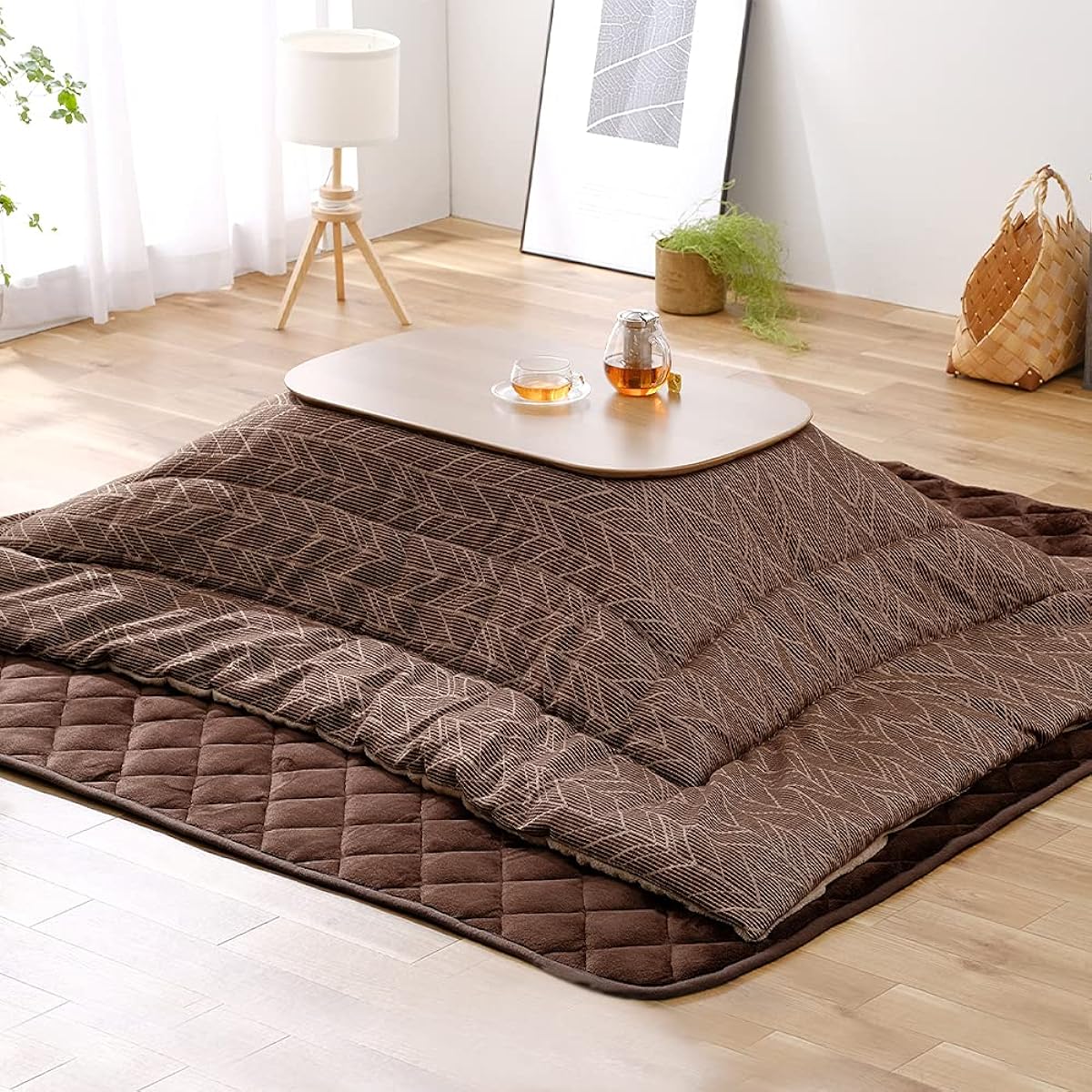 [IRIS OHYAMA] Kotatsu comforter KKBJ-2015 1) Comforter/Brown 3) Rectangle 200 x 150cm (compact)