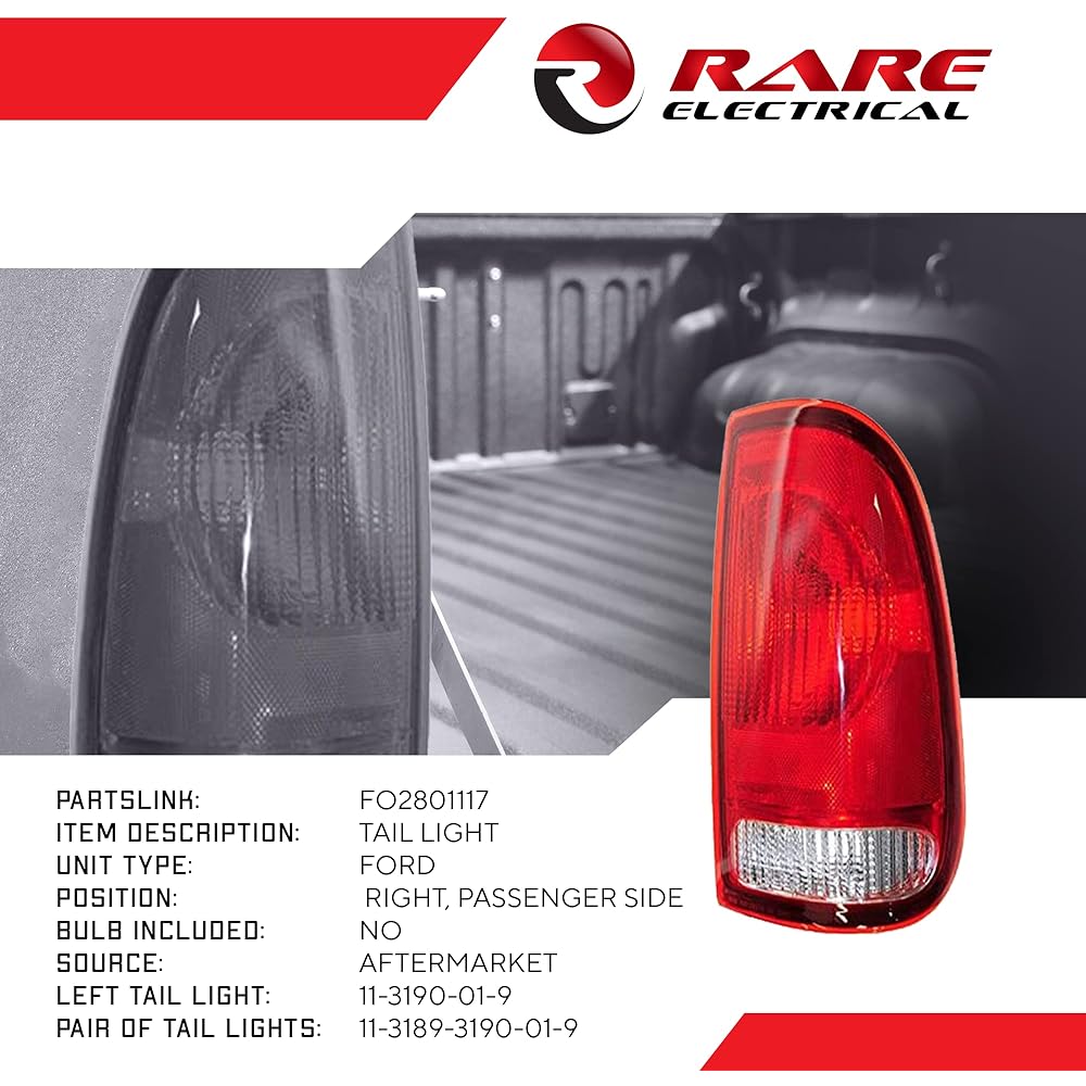 Compatible with the right tail light of RareElectric Ford F-150 F-150 1997-2504 F80117 F85Z 13404 CA F85Z13404CA F85Z-13404-CA