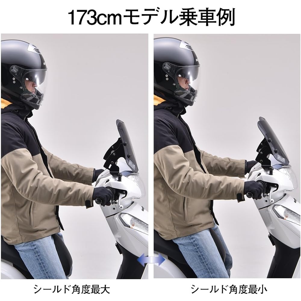 Daytona Motorcycle Screen with Clamp Bar Windshield for Lead 125 (13-17) SS Series Short Smoke 79789