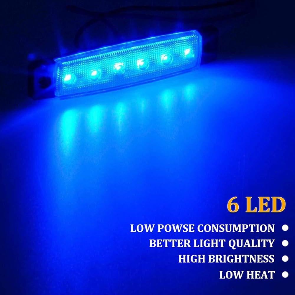PSEQT 10 Pod LED Lock Light Body Lower Light Ford Jeep Off -Road Truck UTV ATV Boat Blue