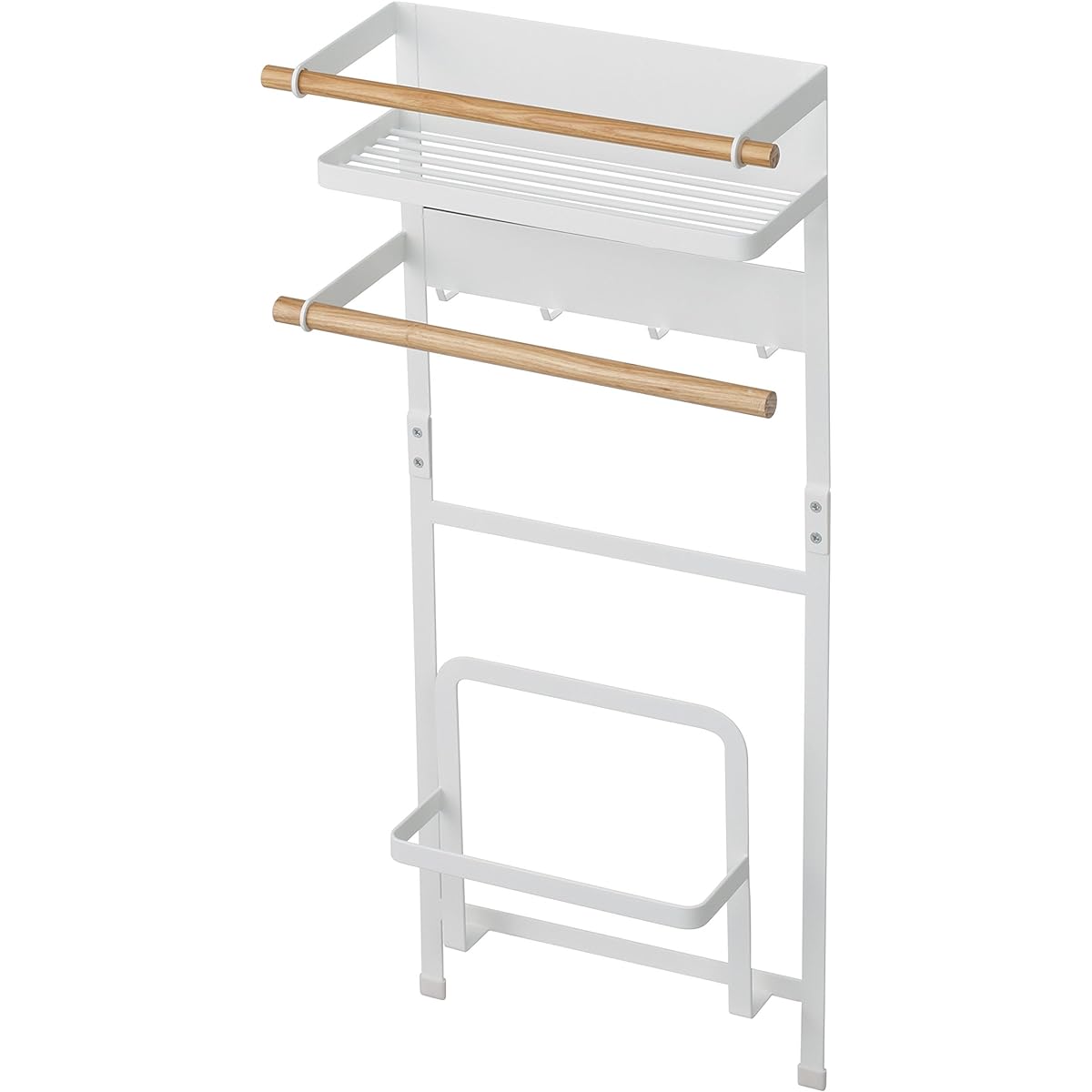 Yamazaki Jitsugyo Storage Rack Washing Machine Side Magnetic Storage Rack Tosca White 3312