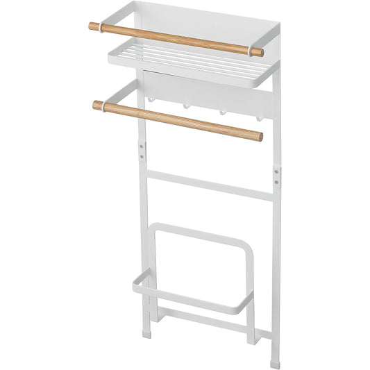 Yamazaki Jitsugyo Storage Rack Washing Machine Side Magnetic Storage Rack Tosca White 3312