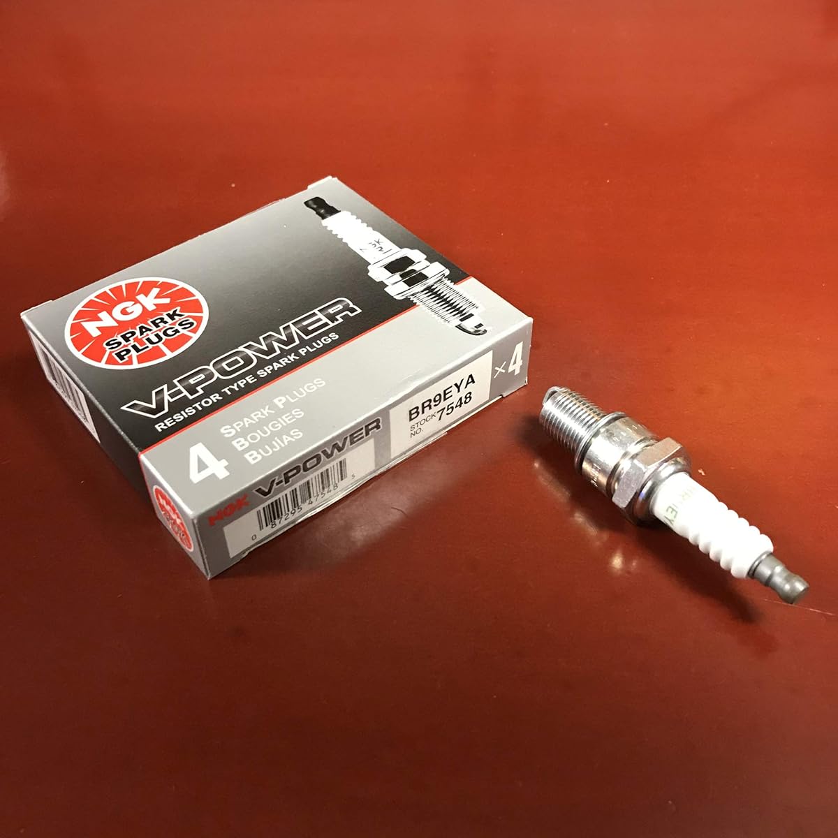 NGK V -POWER Spark Plug -Stock#7548 -BR9EYA -Solid tip -8 packs