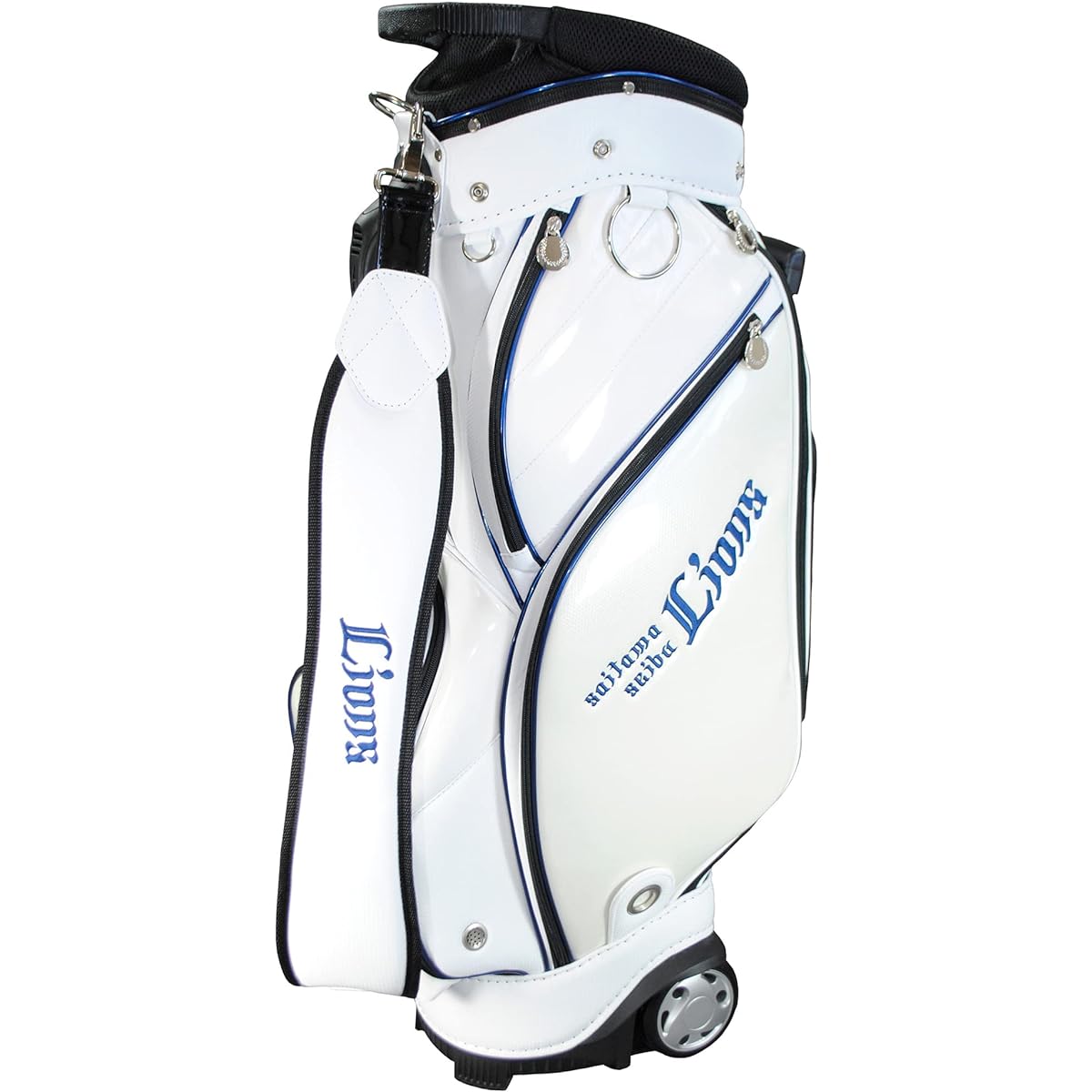 LEZAX Saitama Seibu Lions 9.0 Type Caddy Bag with Casters White SLCB-2438