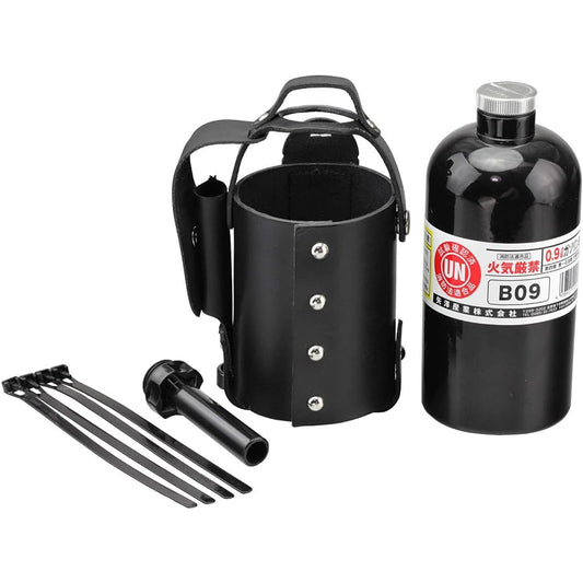 Kijima Motorcycle Gasoline Can Gasoline Bottle with Holder B09 Black Leather 900cc W90 x D90 x H198mm HD-04166