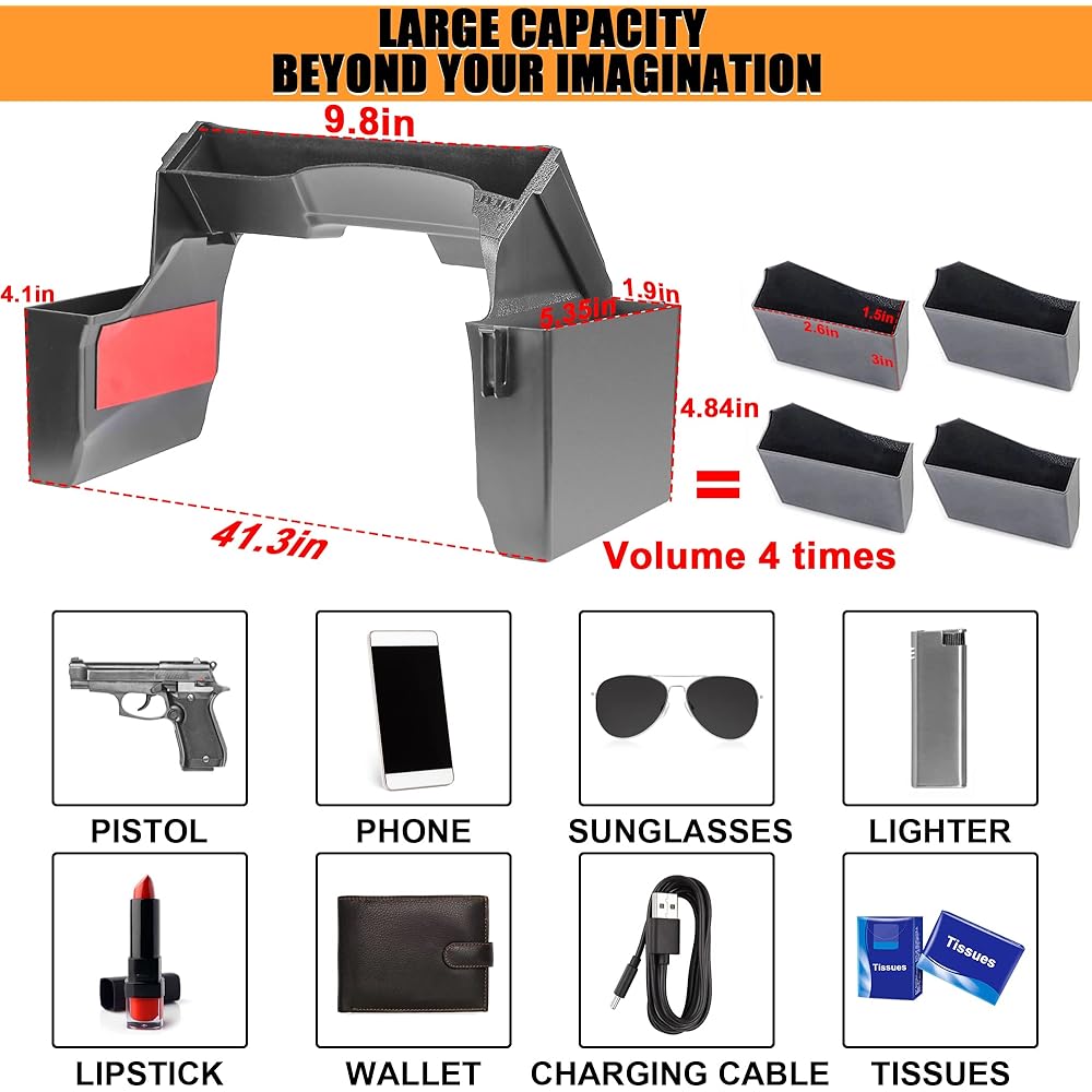 JVMA Up Grade Gear Geep Lander JL JLU 2018-2023 Gradiators JT 2020-2023 Gear Shift Organizer Wrangler Grader Diator Accessories 3 Piece Acembring JK