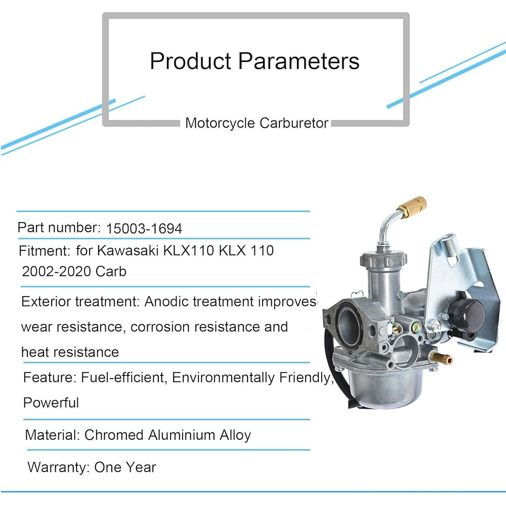 15003-1694 Carburetor replacement Kawasaki KLX110 KLX 110 2002-2020 Cab