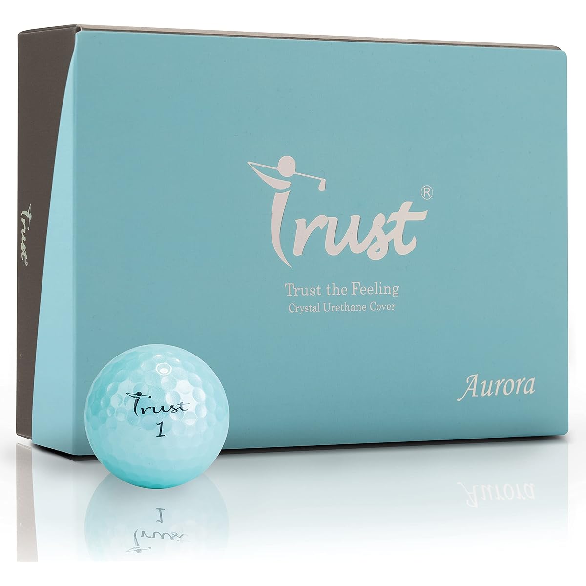 Trust Golf Ball Aurora (Aurora) Does not cover, stands out, flies, does not bend, stops, crystal urethane cover, 3-piece reactive core (tour type), 1 dozen (12 pieces) / 4 dozen (48 pieces), Aurora Blue/Orange