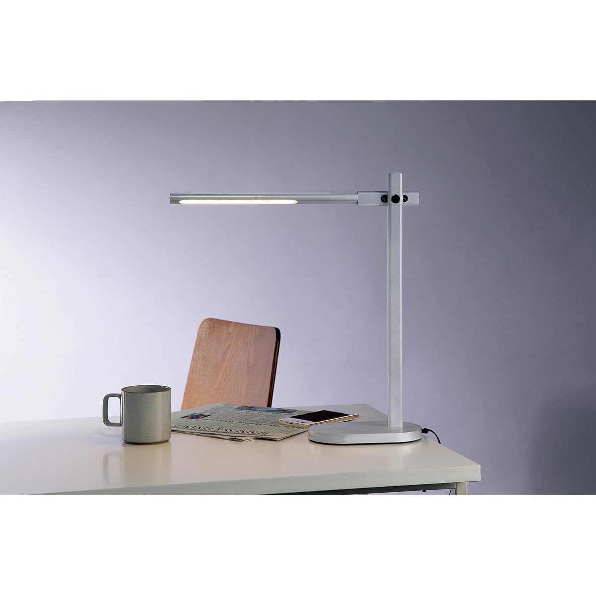 Olympia Lighting MotoM LED Twin Refraction Lamp White Silver GS1705WS