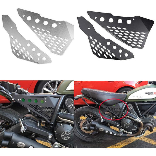 XX Ecommerce Motorcycle Motorcycle Accessories Aluminum Side Mid Frame Cover Panel Protector Guard Fairing Applicable Vehicles Ducati Scrambler Sixty/Desert Sled/Full Throttle/Urban Enduro (Black)
