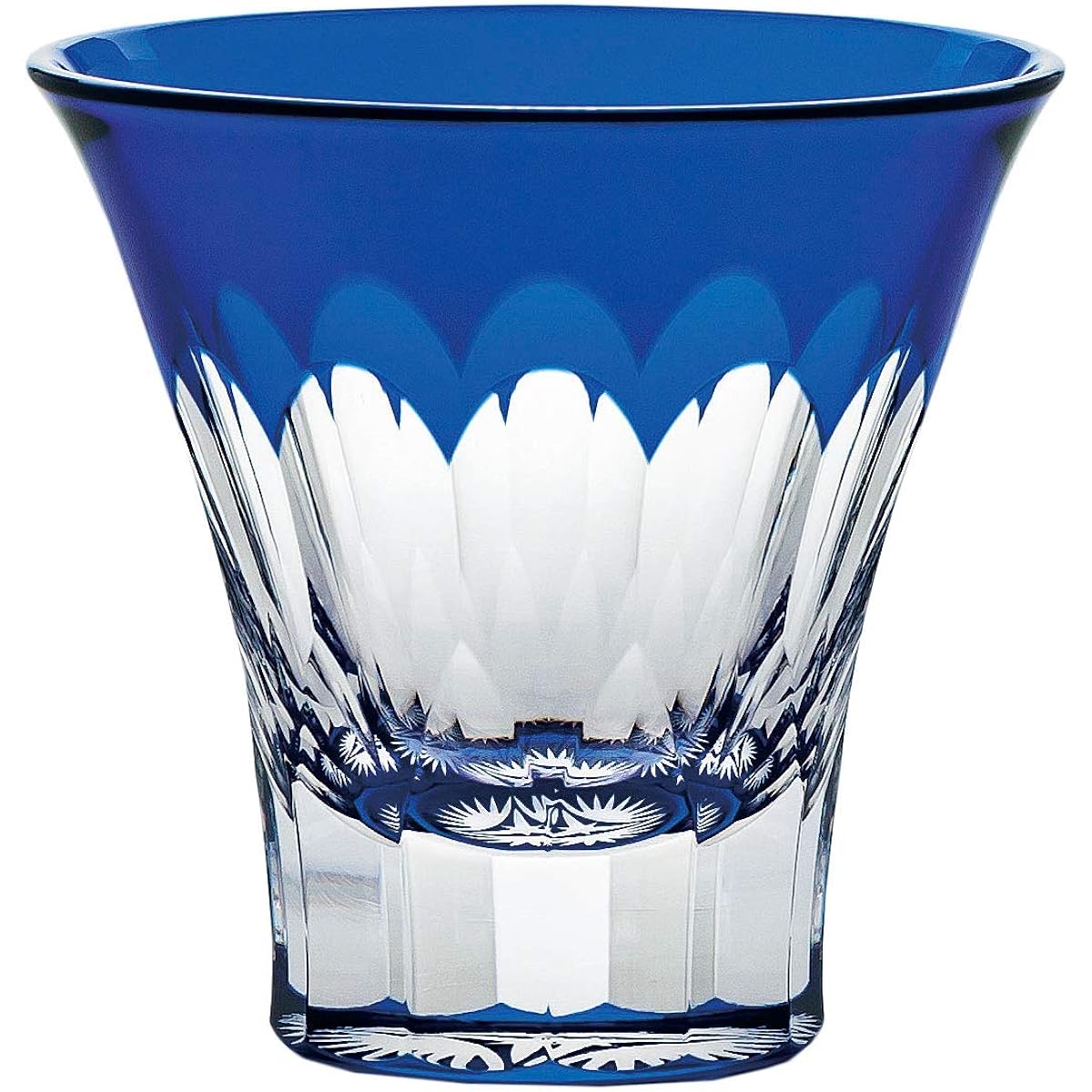 Toyo Sasaki Glass Cold Sake Glass Blue 85ml Yachiyo Kiriko Kaleidoscope Cup Bamboo Leaf LS19759SULM-C694-S2