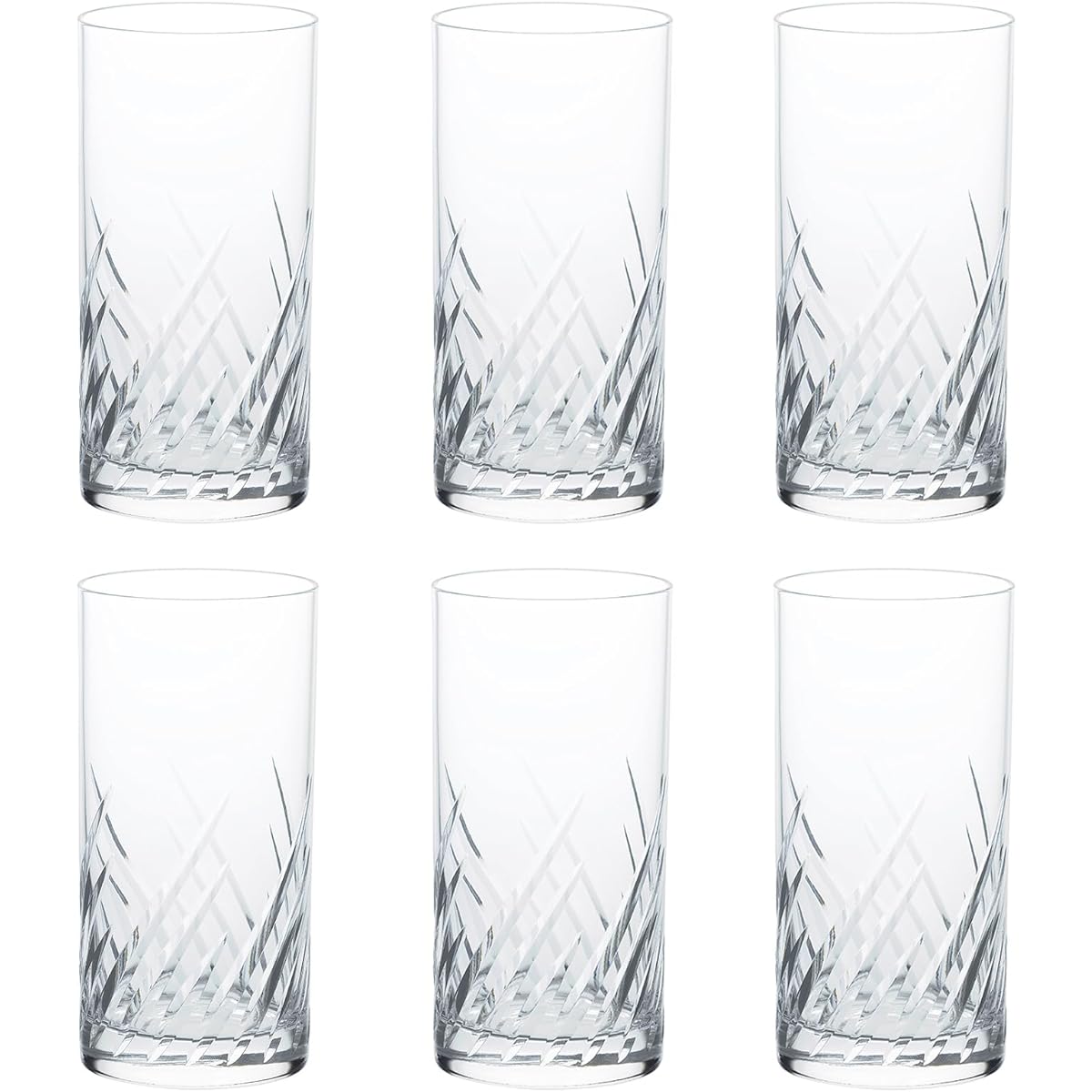 Toyo Sasaki Glass Trough Tumbler Made in Japan Dishwasher Safe Clear 360ml Set of 6 07115HS-E101