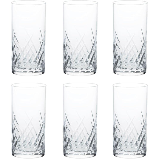Toyo Sasaki Glass Trough Tumbler Made in Japan Dishwasher Safe Clear 360ml Set of 6 07115HS-E101