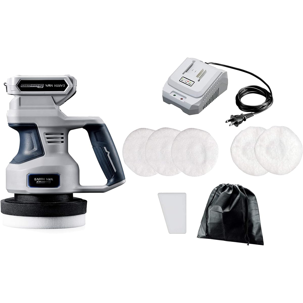 Takagi EARTH MAN S-Link 14.4V Rechargeable Polisher EP-144LiA [For Waxing, Polishing] [Double Action] [Pad Included] Takagi Cordless Polisher Car Electric Polisher Mini Polisher