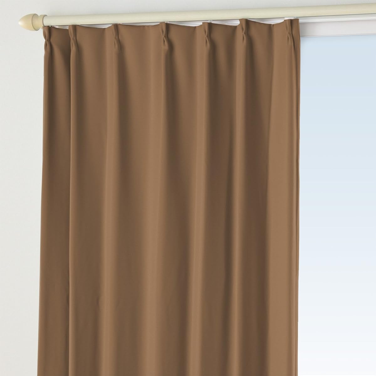 1st grade blackout curtains, flame retardant, shape memory, A hooks, width 100 x length 120 cm, 2 pieces, Royal Brown