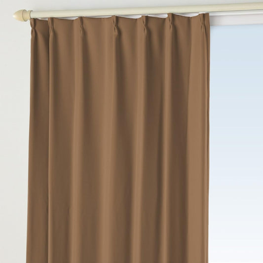 1st grade blackout curtains, flame retardant, shape memory, A hooks, width 100 x length 120 cm, 2 pieces, Royal Brown