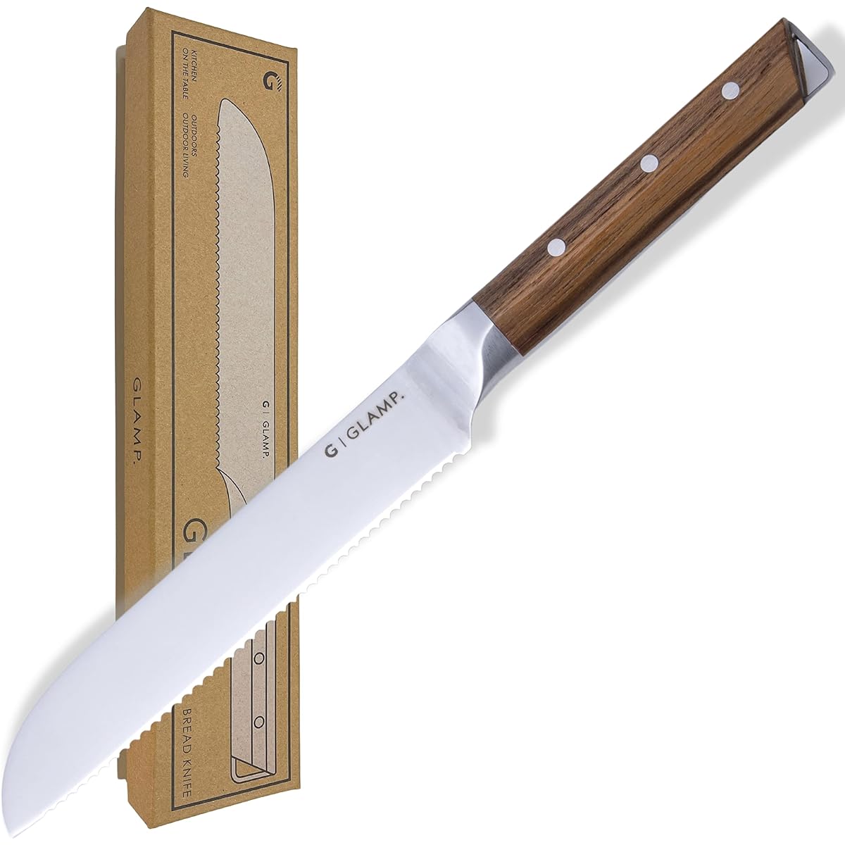 GLAMP Compact Knife Santoku Knife Bread Knife Petty Knife 11cm 13cm Made in Japan Domestic Knife Fruit Small Knife Made of Molybdenum Vanadium Steel GL-PTK-11 GL-SAK-13 GL-BRK-13
