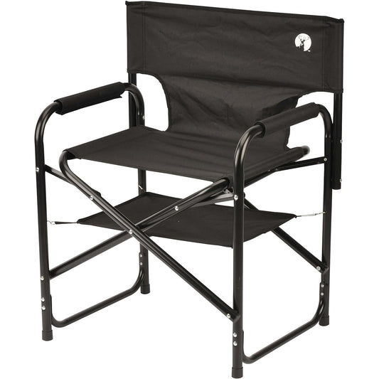 CAPTAIN STAG Outdoor Chair Chair with Shelf Mock Aluminum Director Chair Black UC-1880