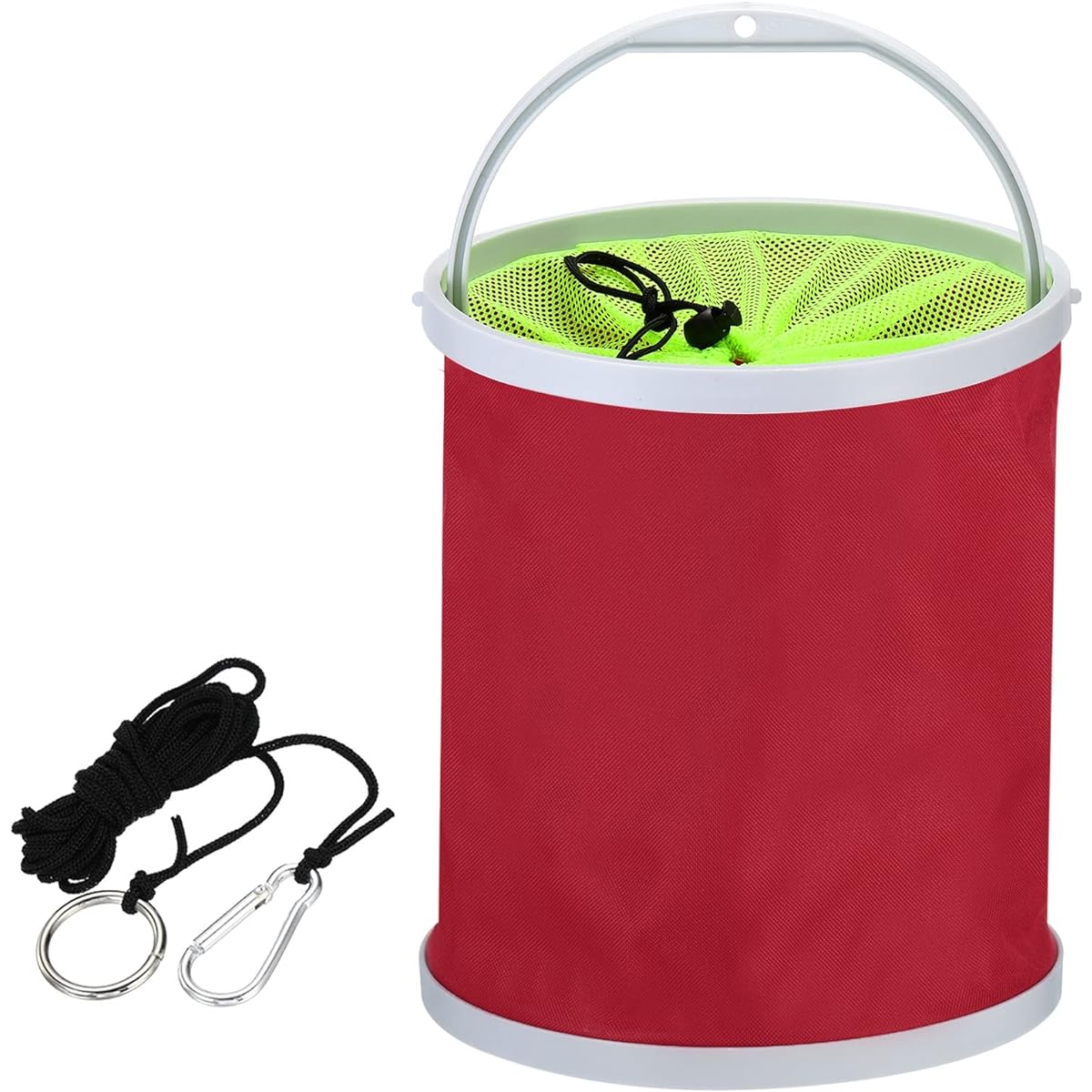 PATIKIL Water Tank Cleaning Bucket Footbath Bucket Foldable with Handle for Camping Car Wash 13L Red