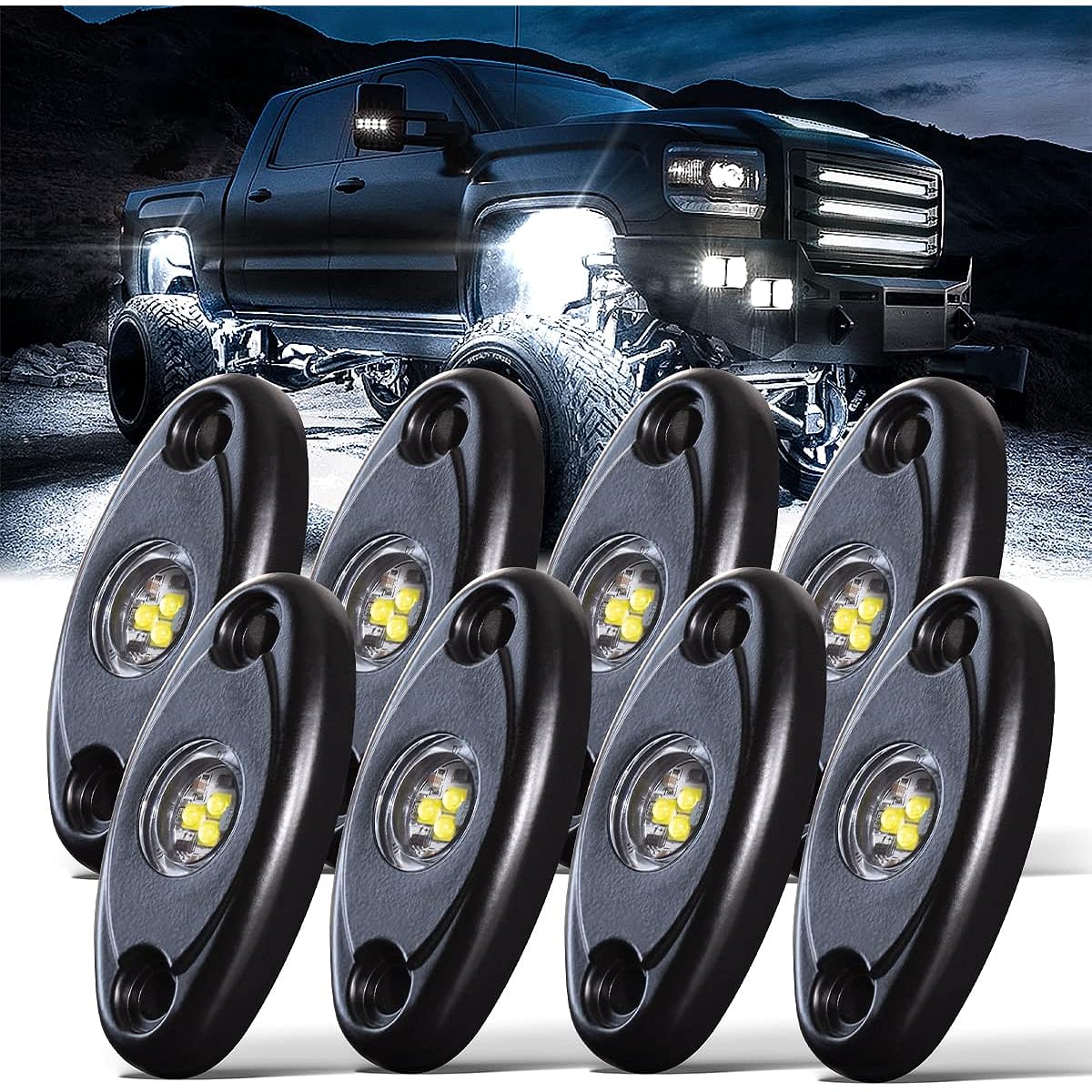 LED locklight. LED ROCK LIGHTS-8PCS White LED ROCK LIGHT KIT-WHITE LIGHT-8PCS