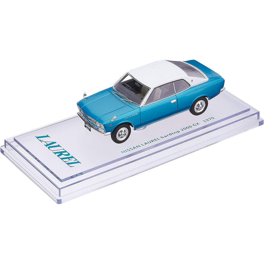 ENIF 1/43 Nissan Laurel 2000GX 2-door hardtop 1970 model heroic blue leather top specification finished product